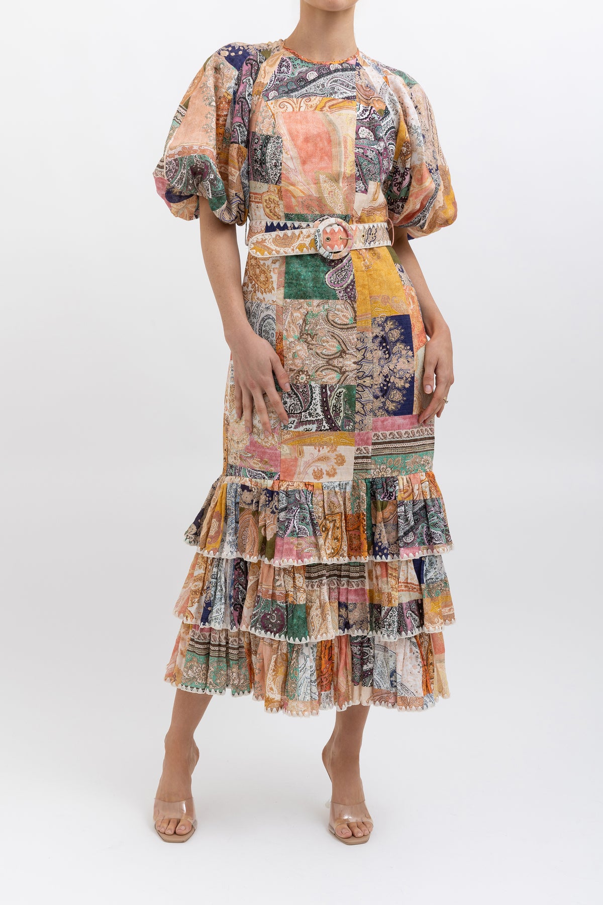 Anneke Ruffle-Hem Midi Dress