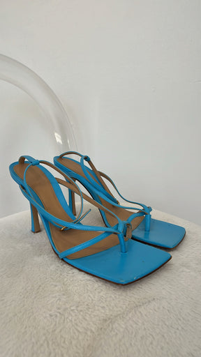 Bottega Veneta Blue Stretch Strappy Sandal, 41