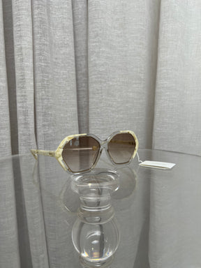 Zimmermann Clear and White Hexagonal Oversized Sunglasses