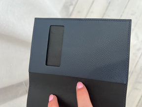 Hermès Navy Epsom Leather Passport Holder