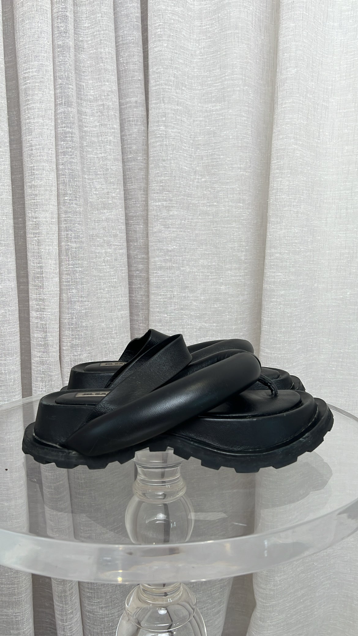 Jil Sander Black Chunky Slides, 39