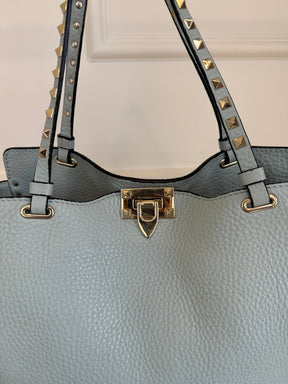 Valentino Light Blue Rockstud Tote