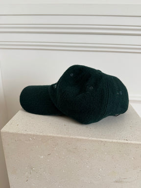 The Frankie Shop Green Wool Blend Logo Cap, OS