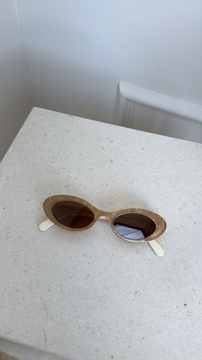 Zimmermann Taupe and Cream Oval Sunglasses