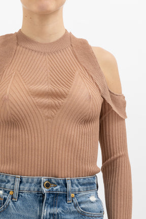 Cut Out Ribbed Knit Top