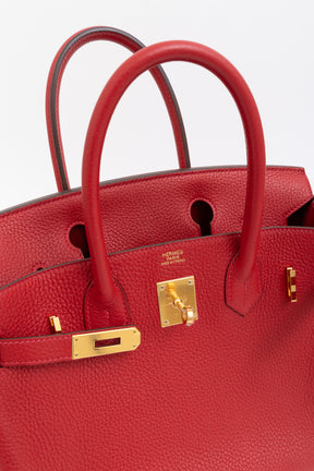 Rouge Casaque Clemence 30 Birkin Bag