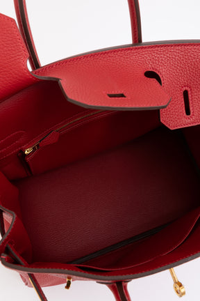 Rouge Casaque Clemence 30 Birkin Bag