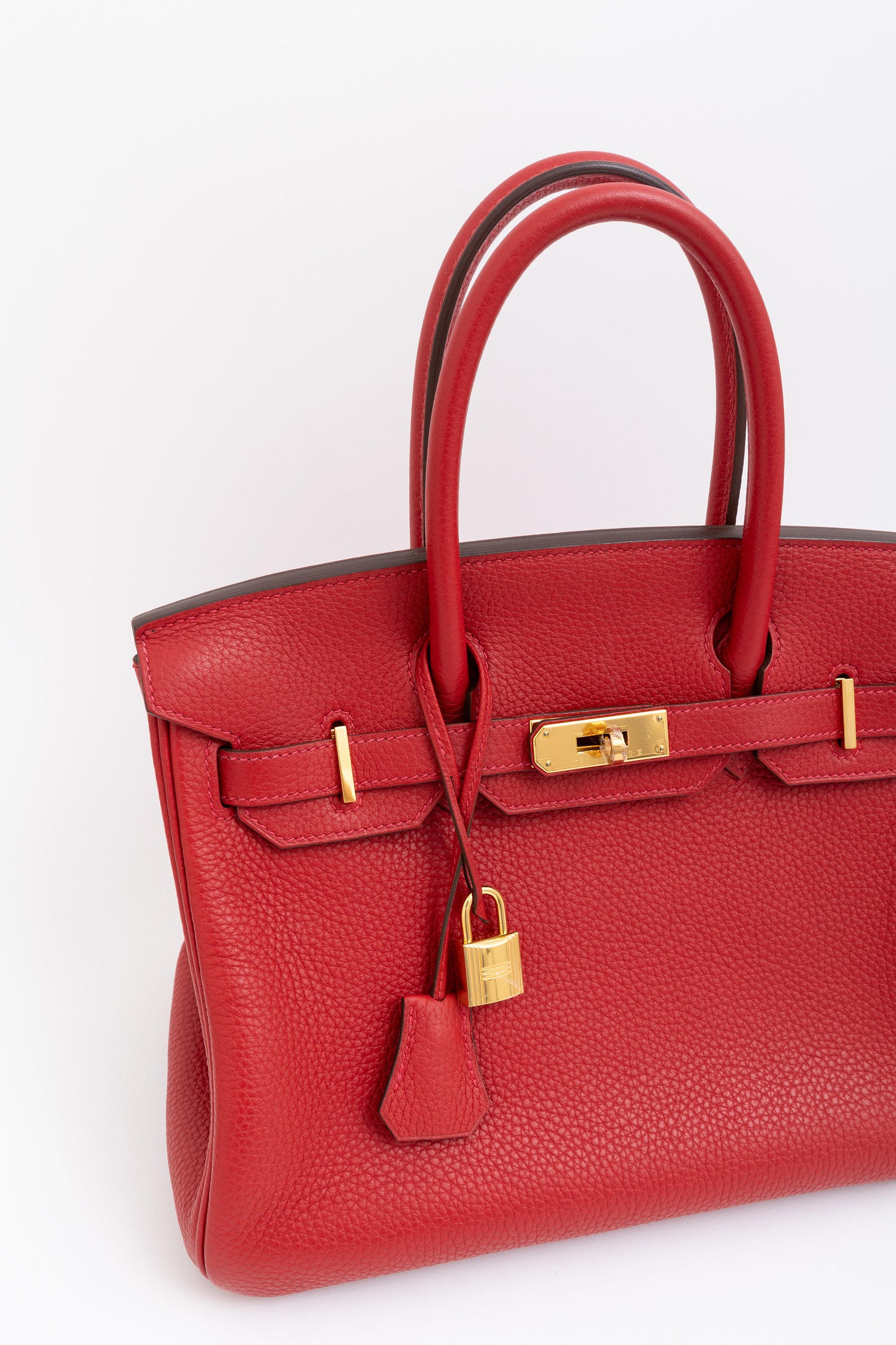 Rouge Casaque Clemence 30 Birkin Bag