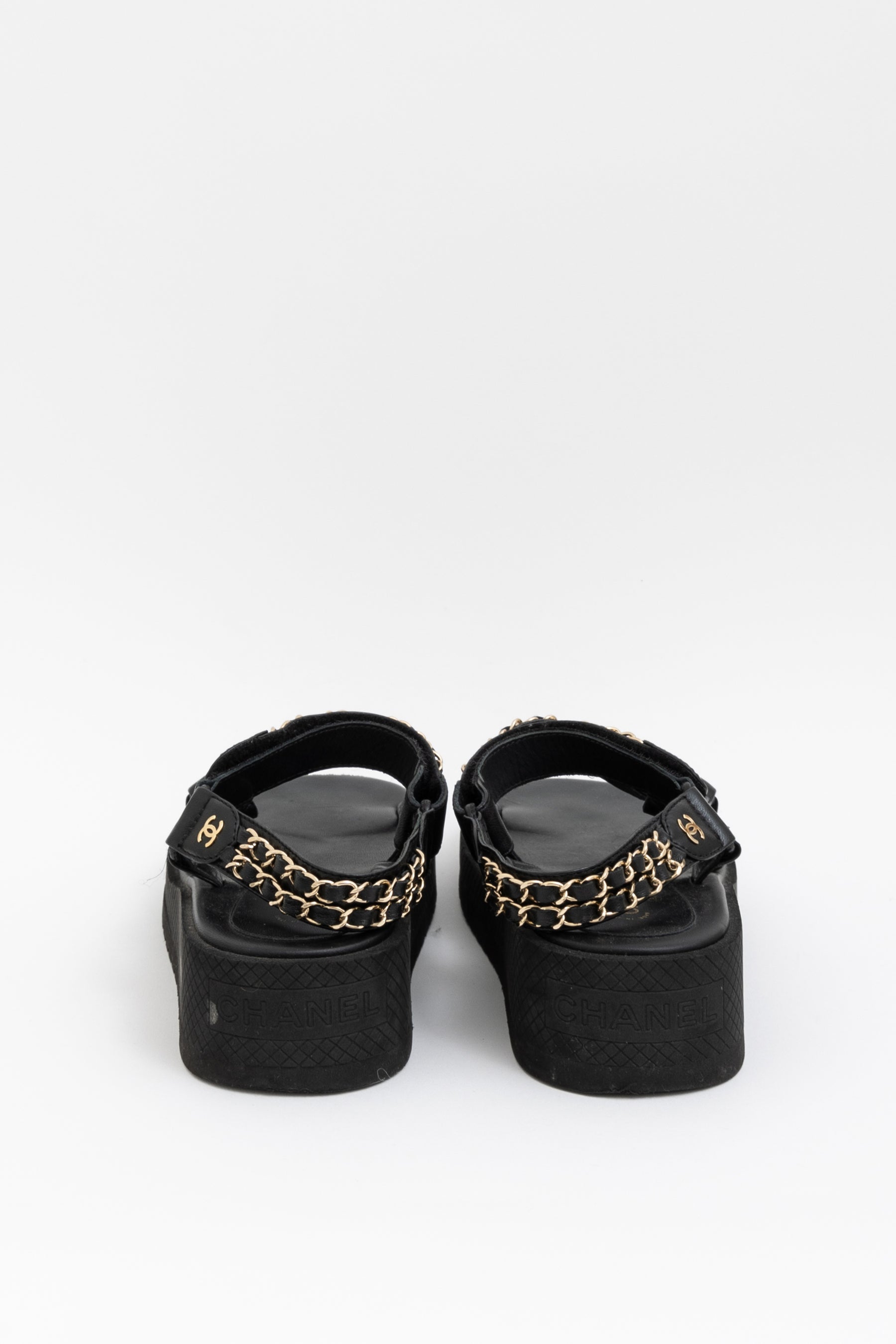 Leather Chain Platform Sandals