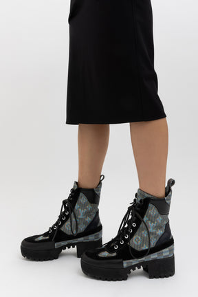 Monogram Pop Laureate Combat Boots