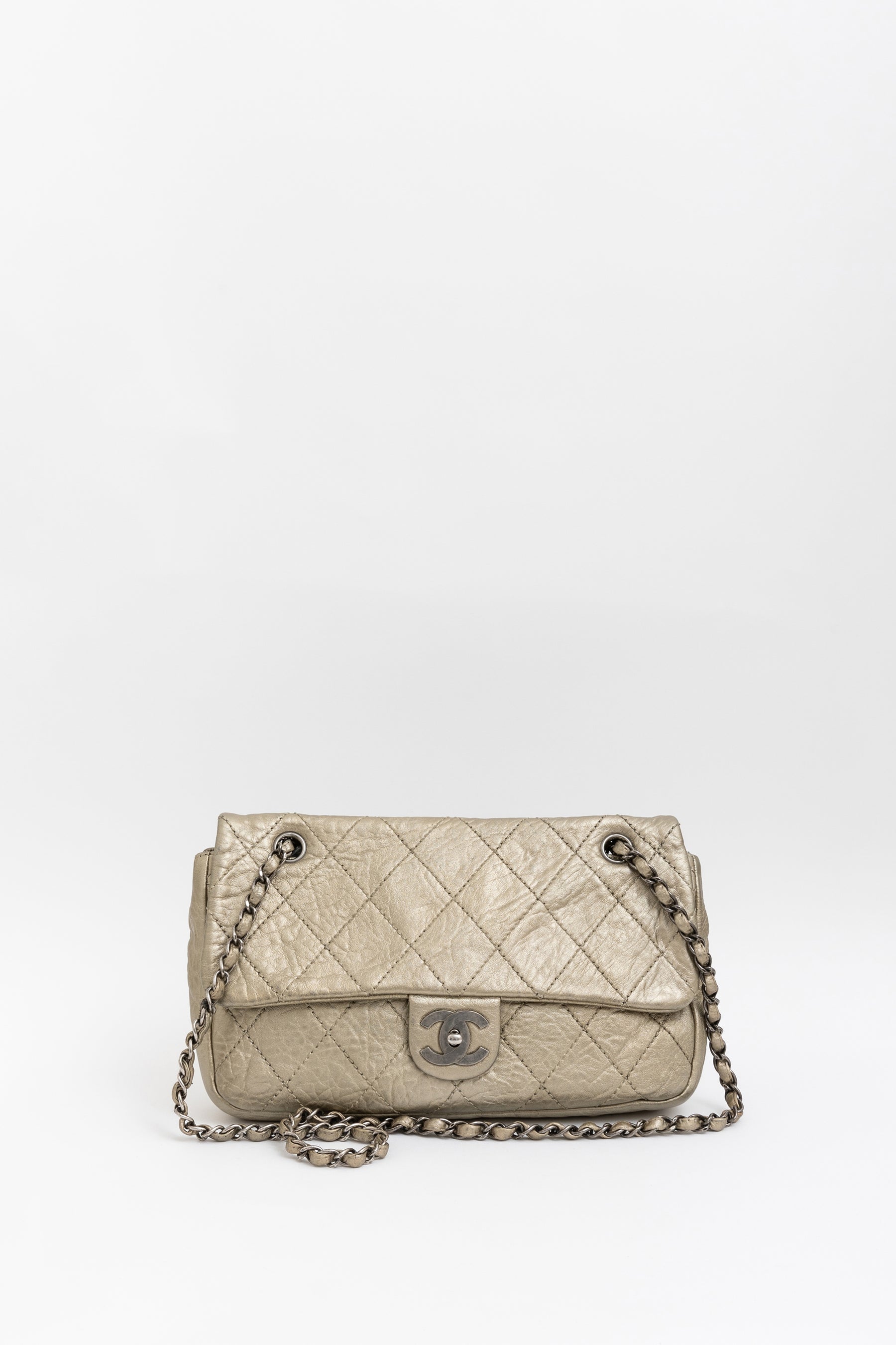 Gold Metallic Single Flap Bag