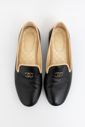 Leather Chain CC Loafers