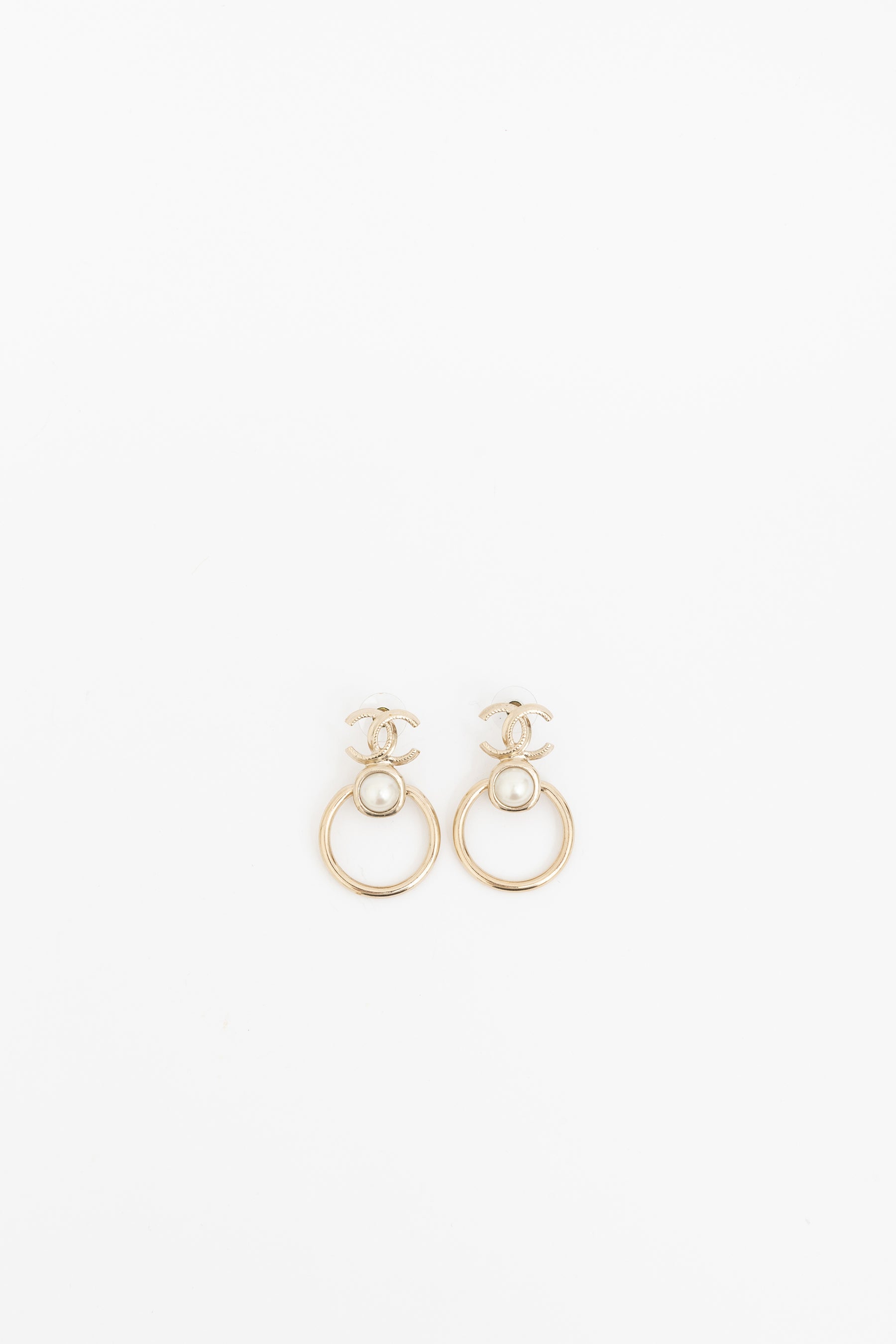 Gold and Pearl Drop Earrings