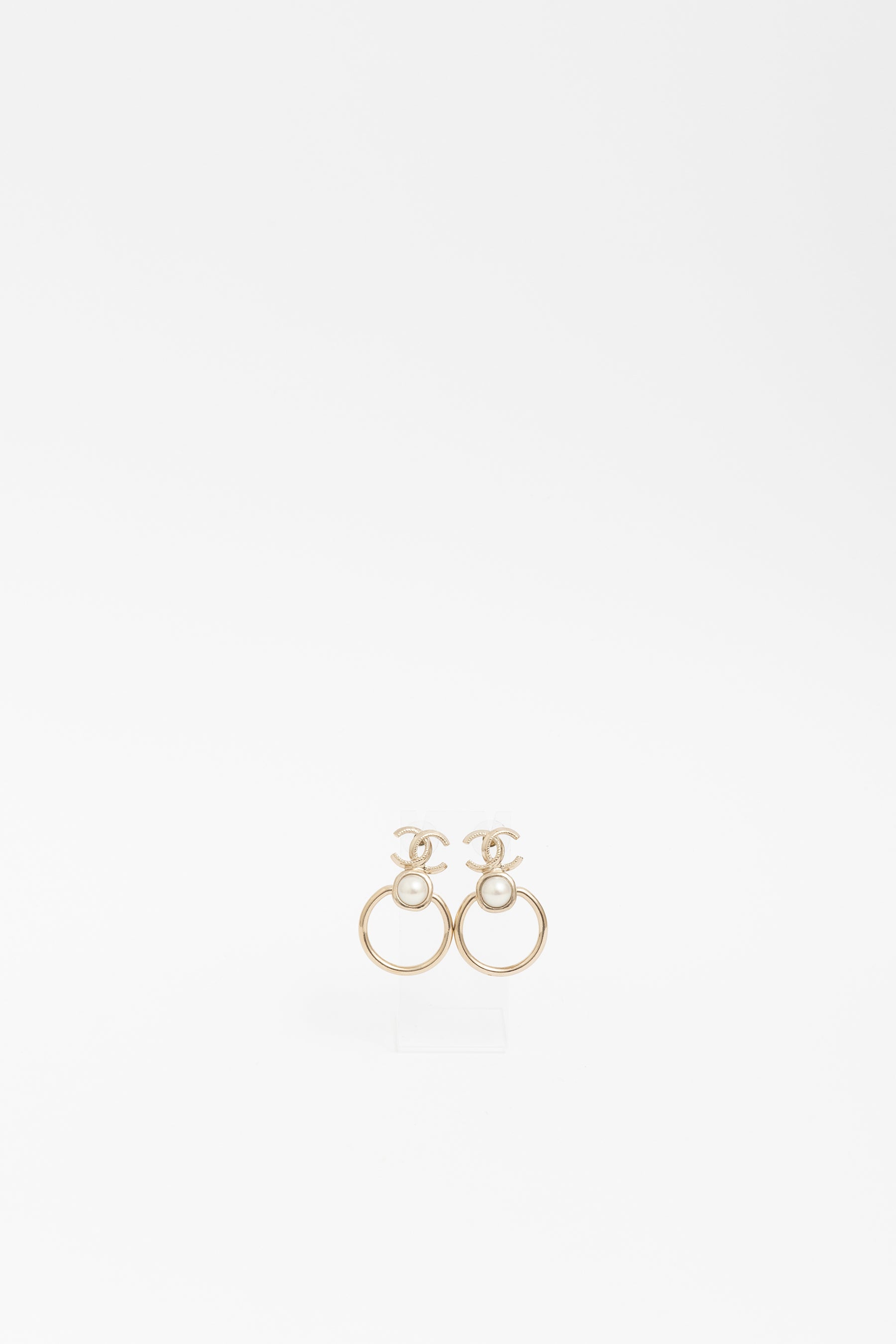 Gold and Pearl Drop Earrings