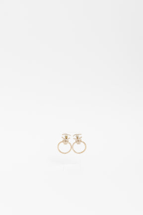 Gold and Pearl Drop Earrings