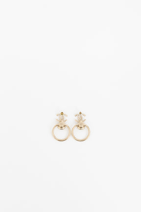 Gold and Pearl Drop Earrings