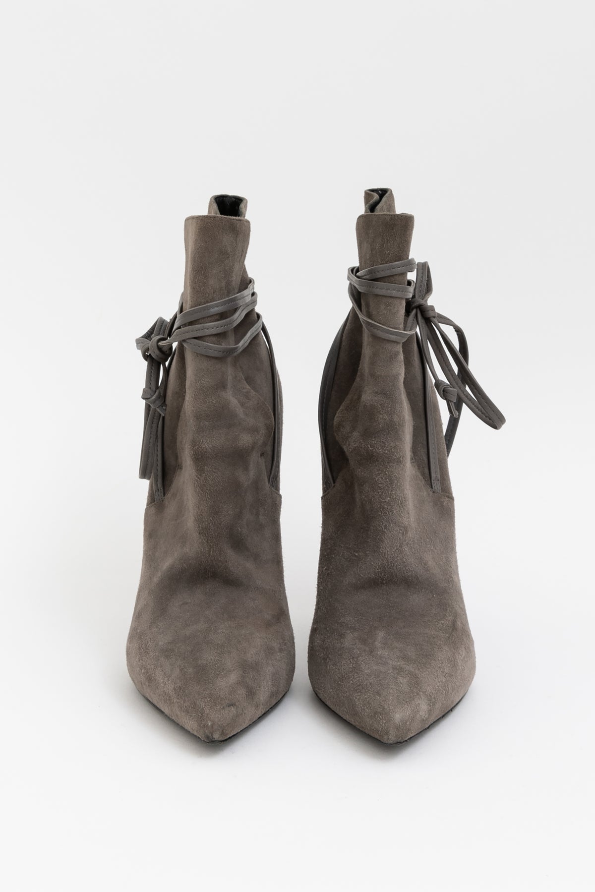 Suede Pointed Toe Ankle Boots