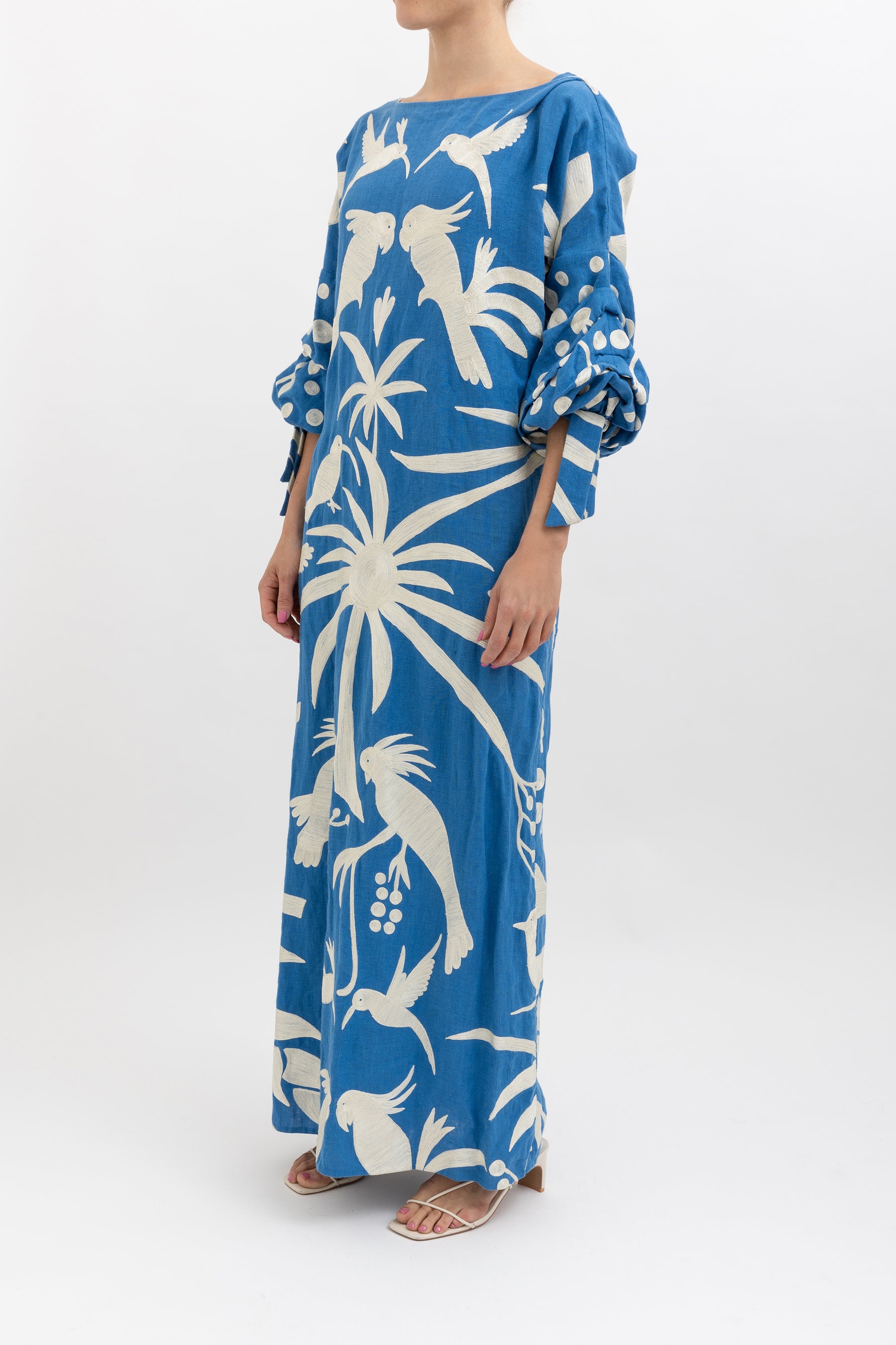 Bird Embroidered Maxi Dress