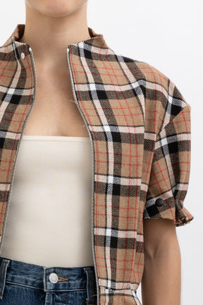 Checked Peplum Jacket