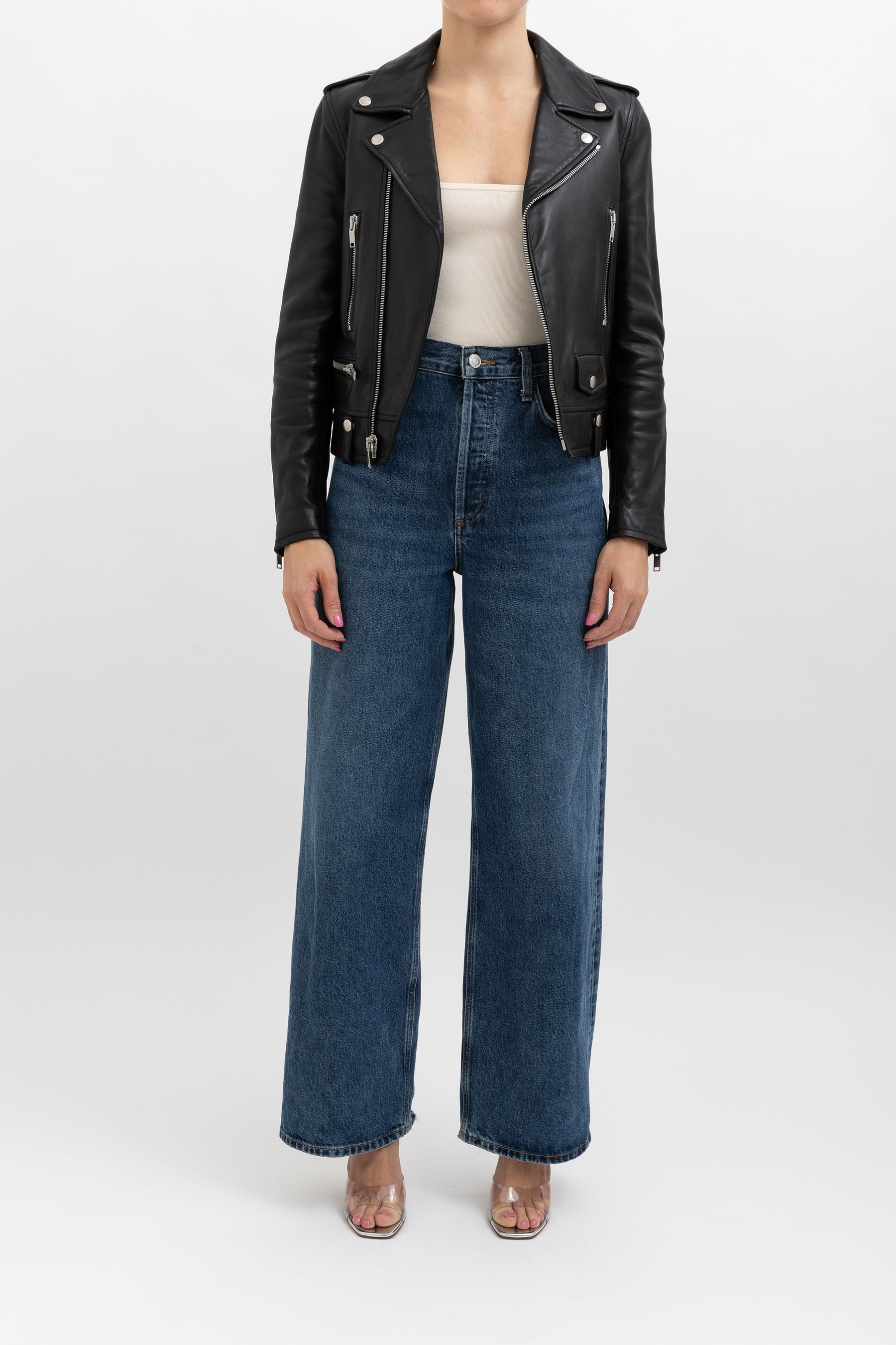 Cropped Biker Jacket