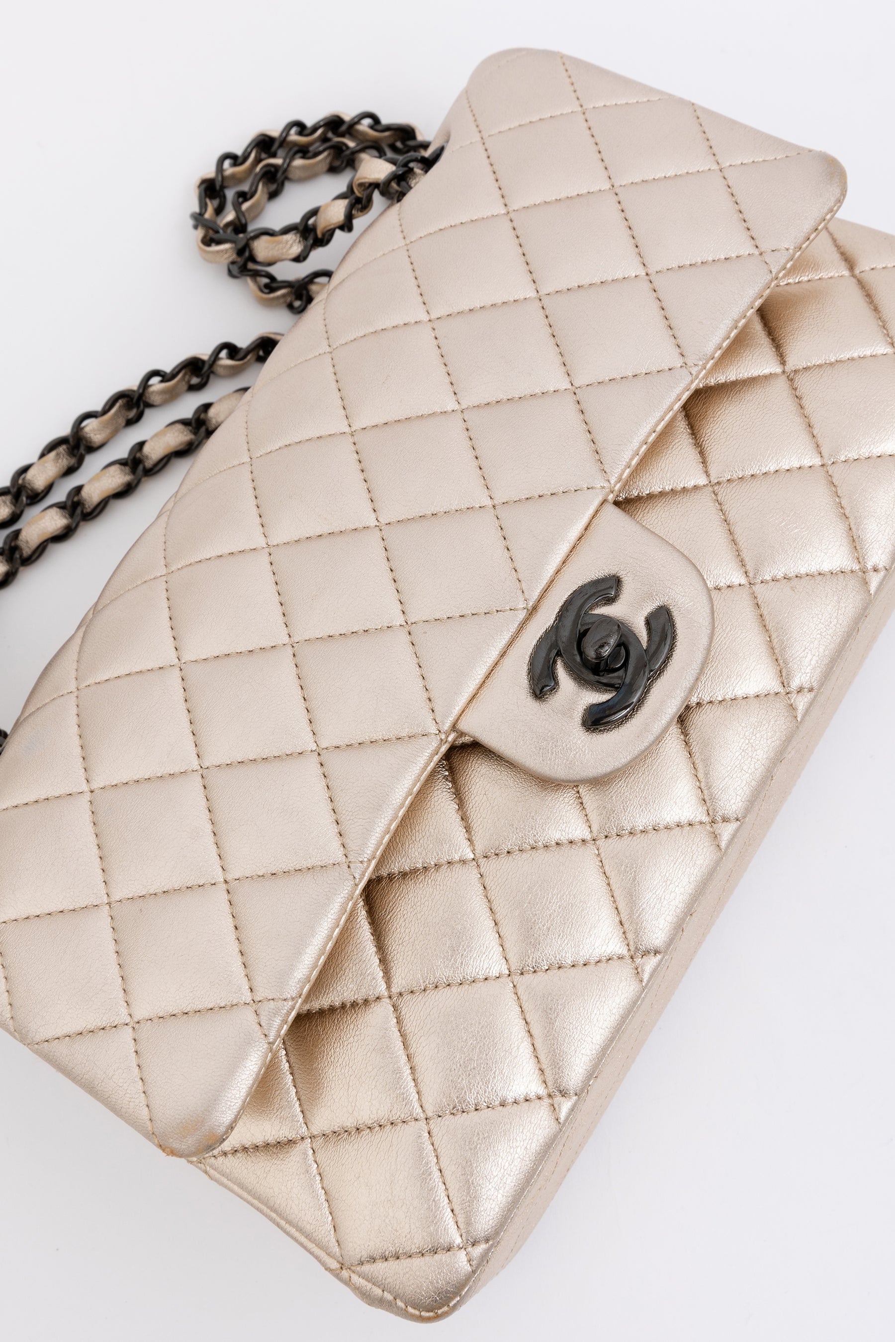 Chanel Metallic Gold Classic Double Flap Bag