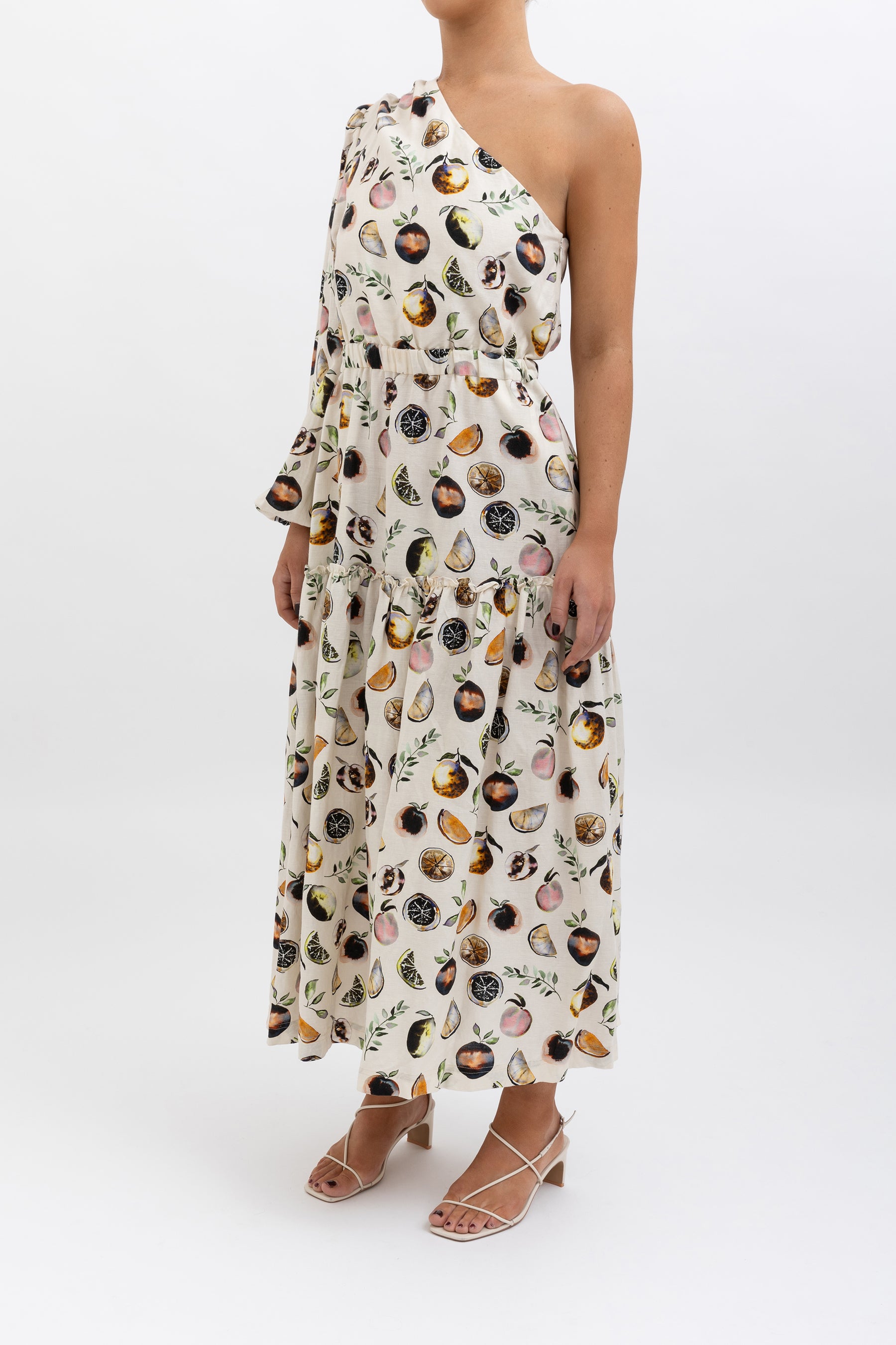 Frutta Square-Neck Midi Dress