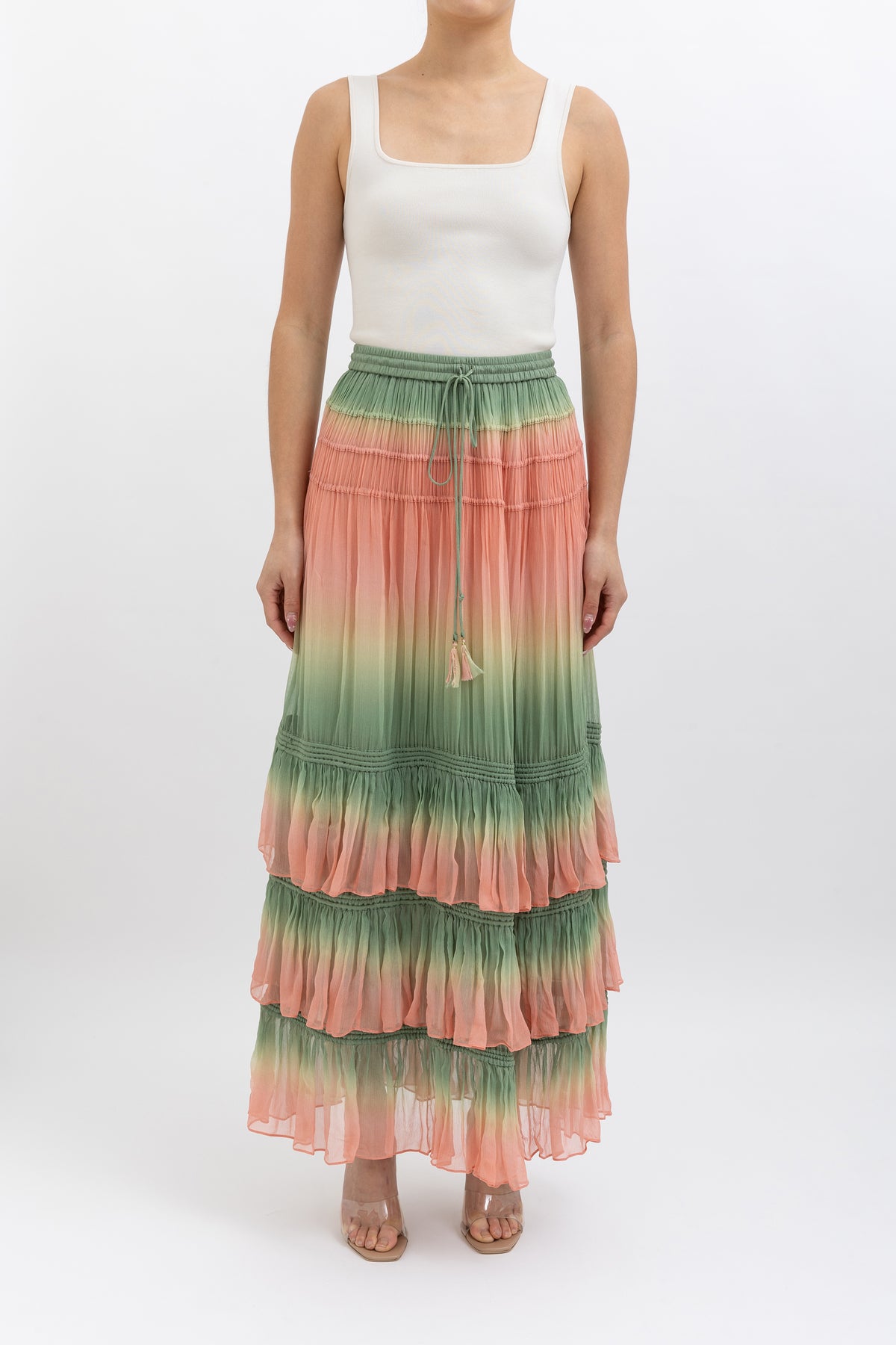 Tiered Midi Skirt