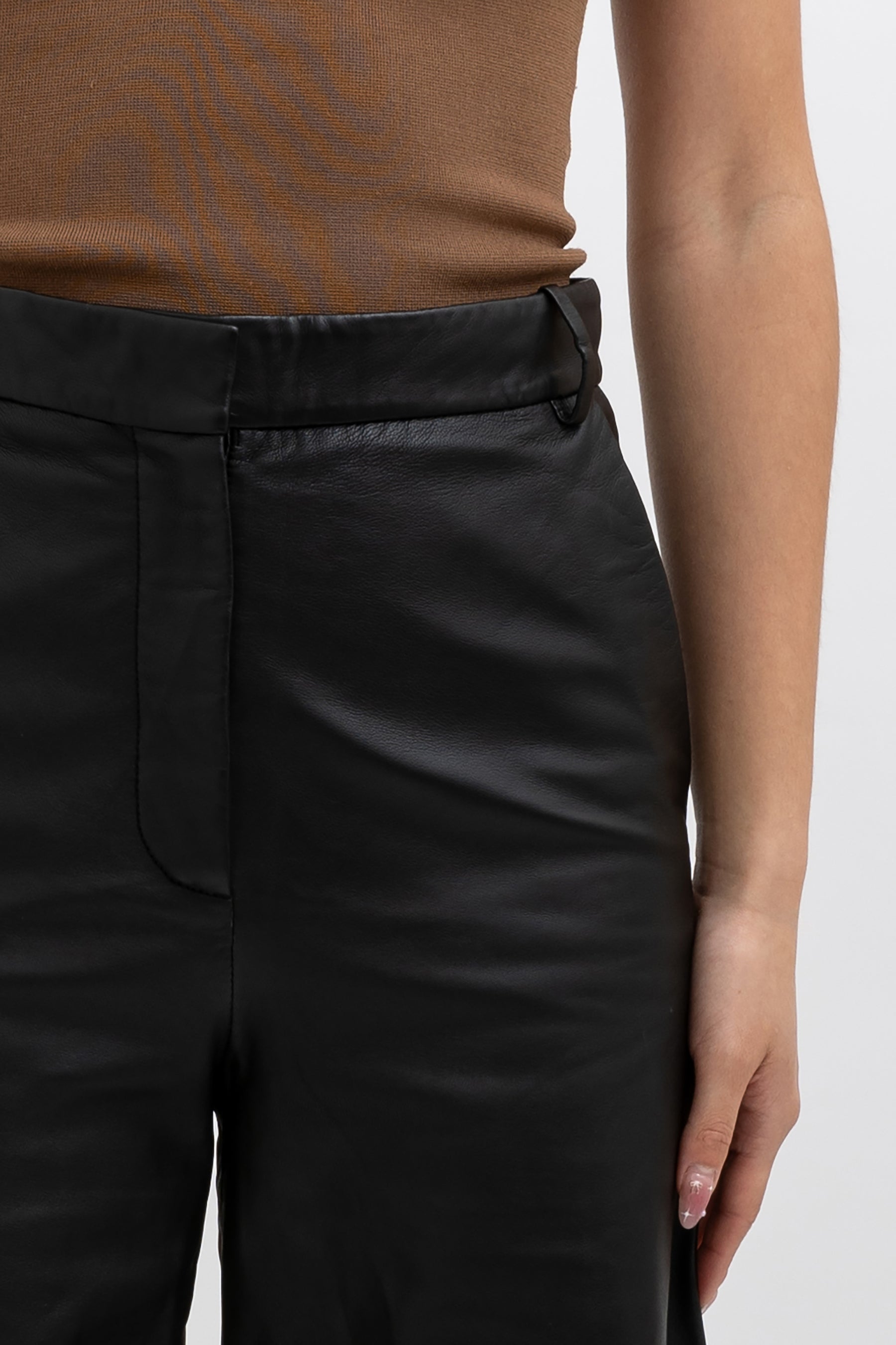 Wideleg Leather Trousers