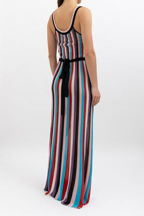 Malaga Metallic Striped Knitted Maxi Dress