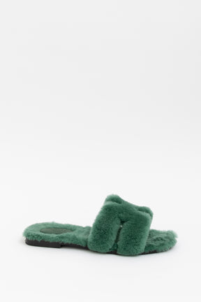 Vert Anglais Shearling Oran Sandals