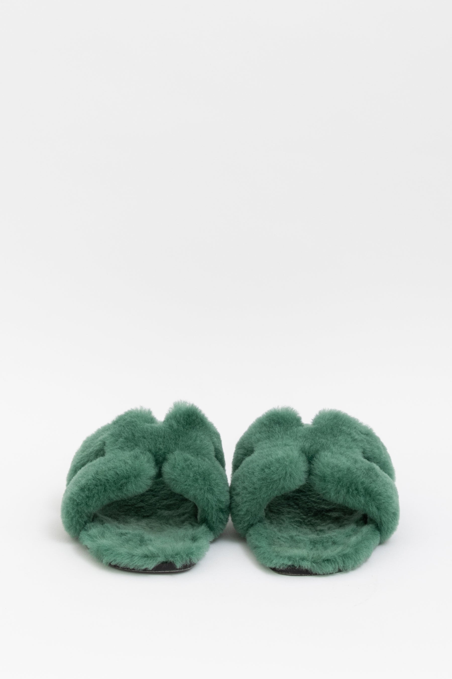 Vert Anglais Shearling Oran Sandals