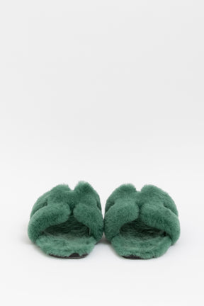 Vert Anglais Shearling Oran Sandals