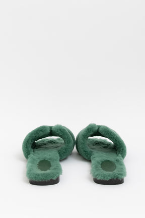 Vert Anglais Shearling Oran Sandals