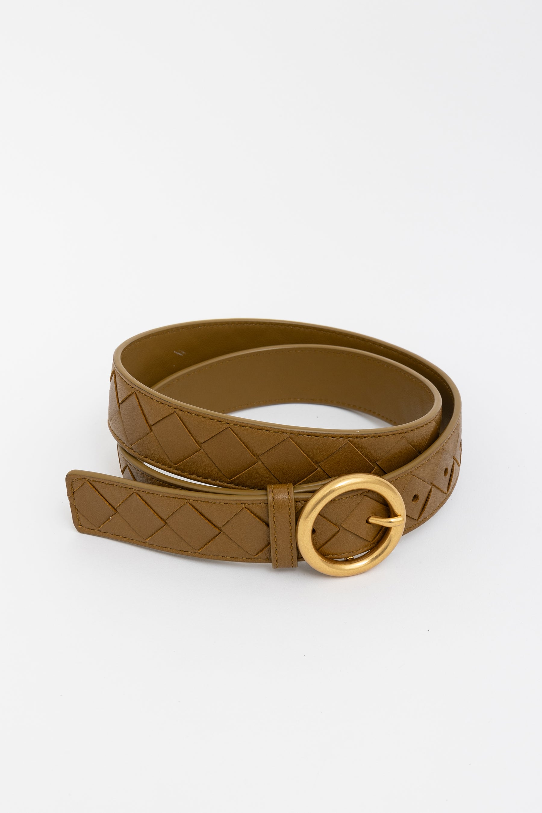 Intrecciato Weave Leather Belt