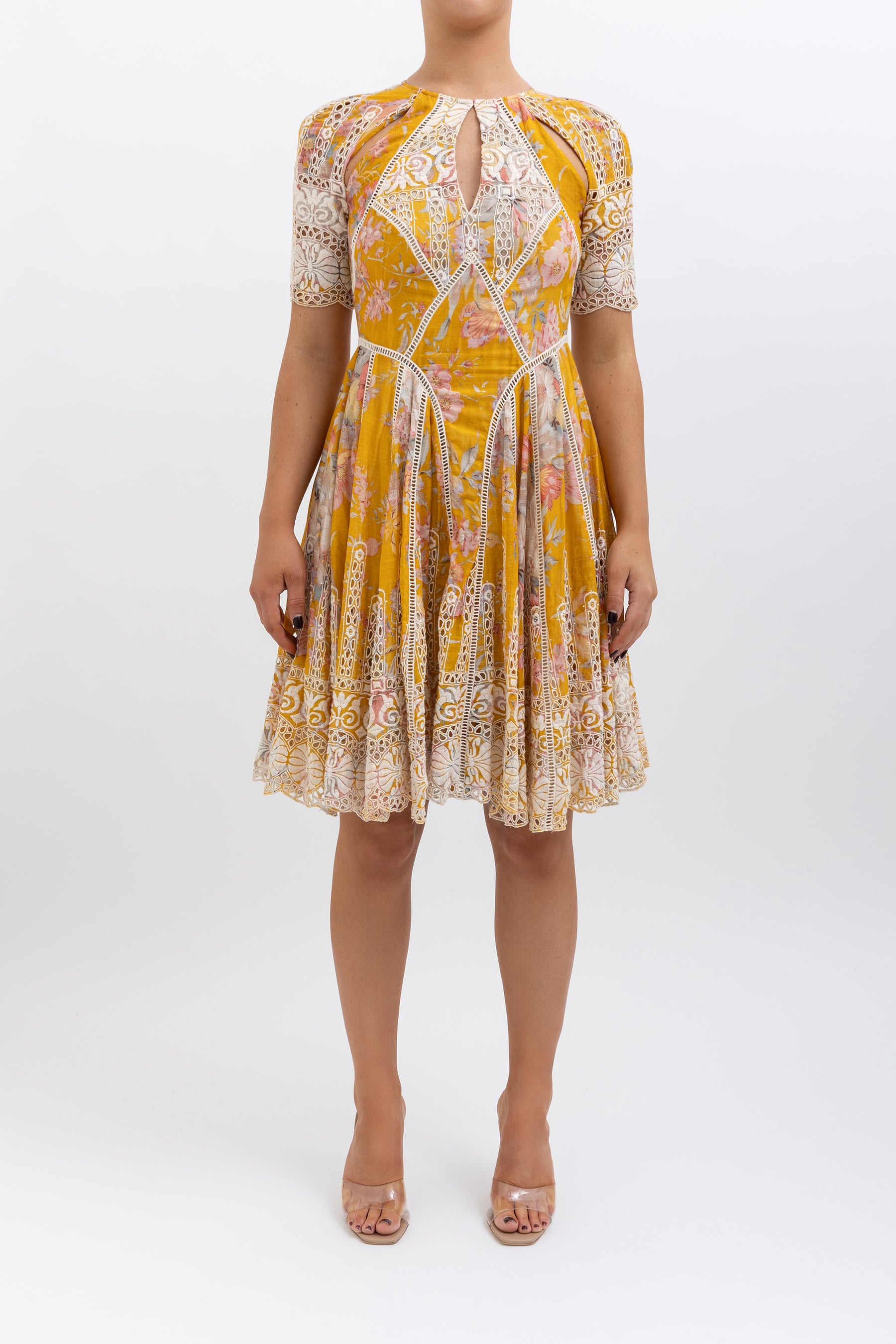 Broderie Anglaise Floral Mini Dress