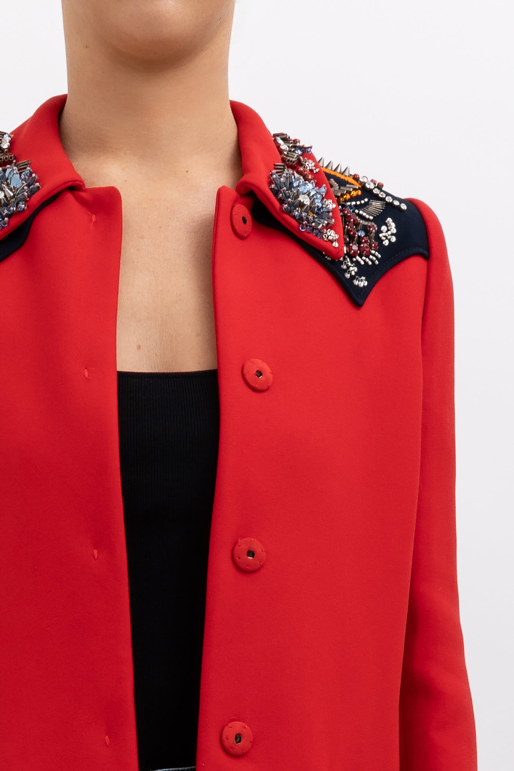 Embellished Collar Coat