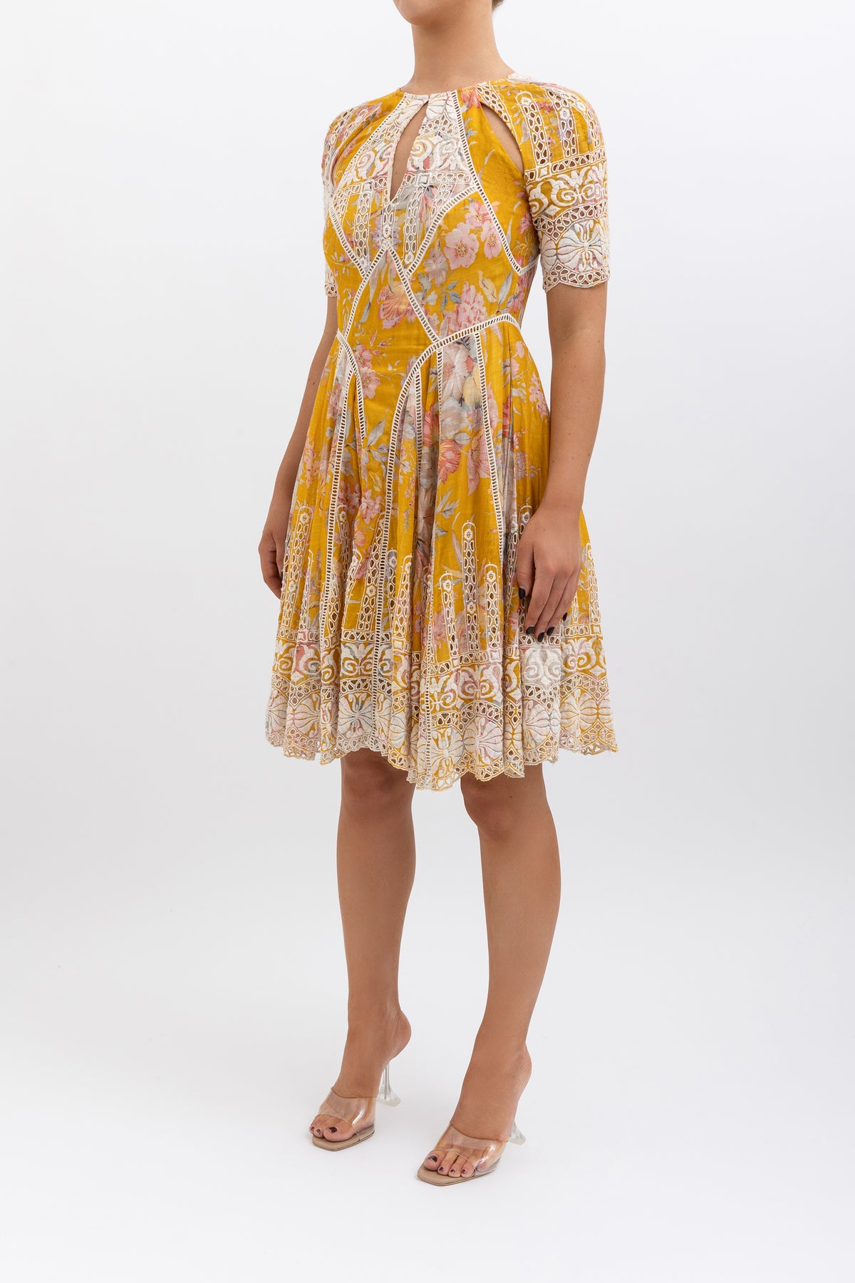 Broderie Anglaise Floral Mini Dress