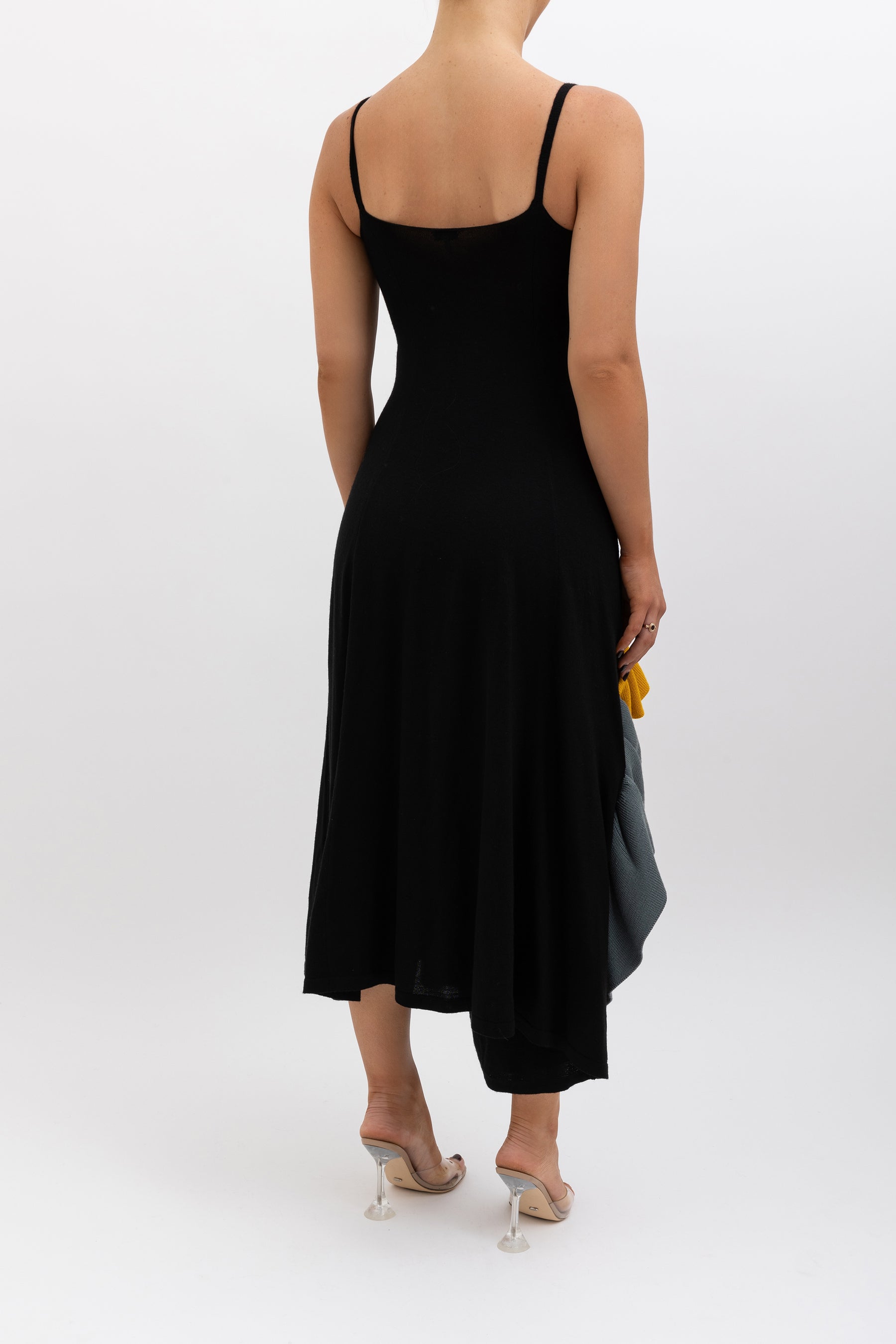 Ruffle-Trimmed Wool Dress