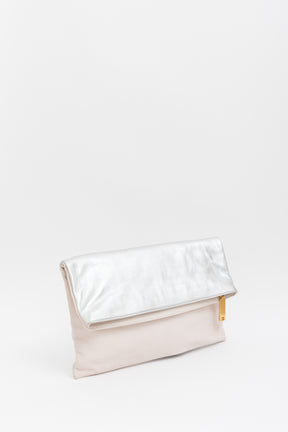 Silver Fold Over Clutch