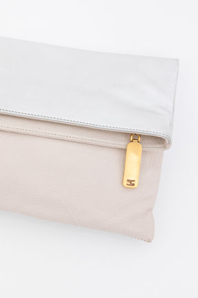 Silver Fold Over Clutch