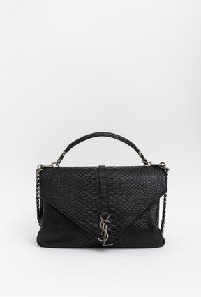 Python Embossed College Shoulder Bag