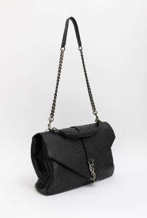 Python Embossed College Shoulder Bag