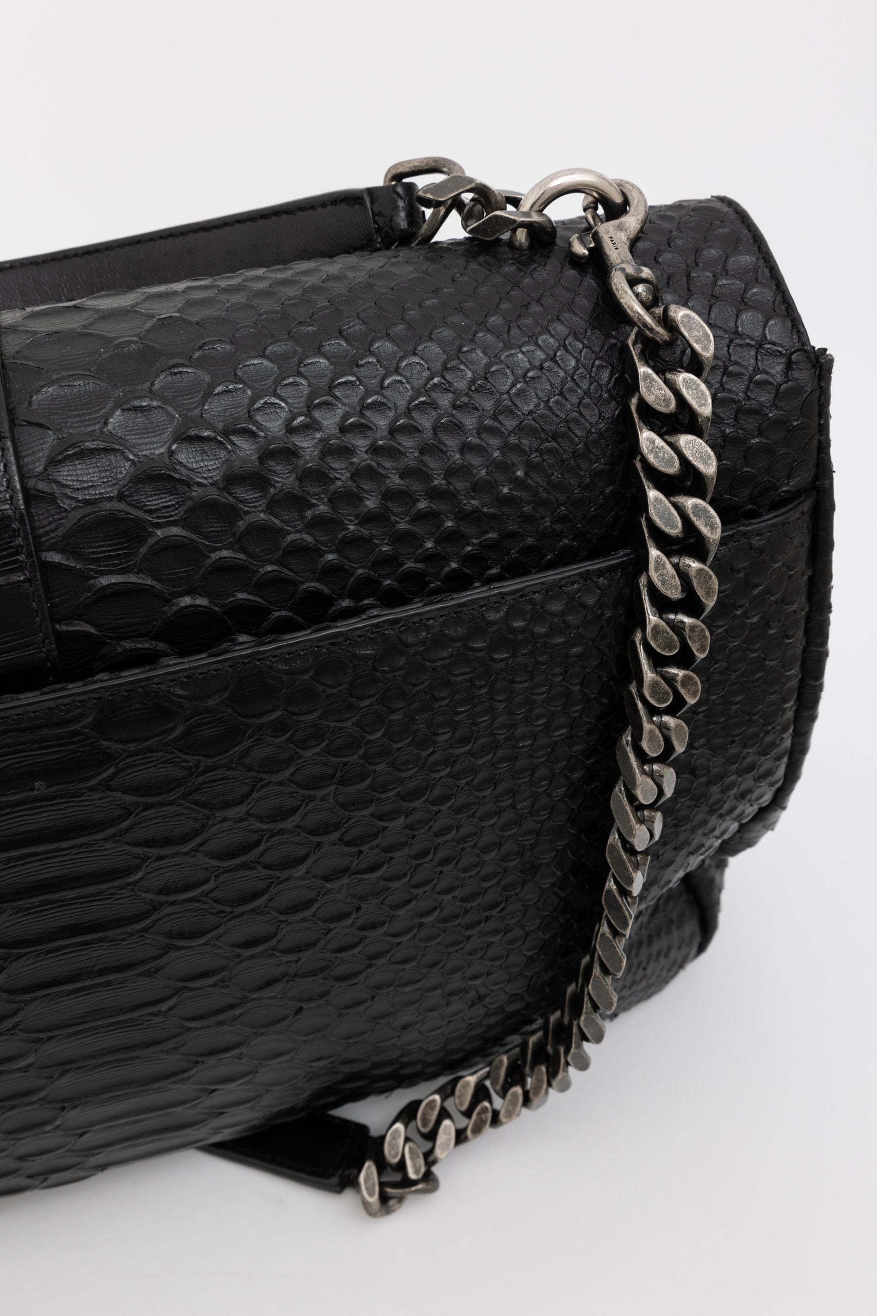 Python Embossed College Shoulder Bag