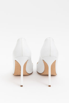 White Leather Pumps