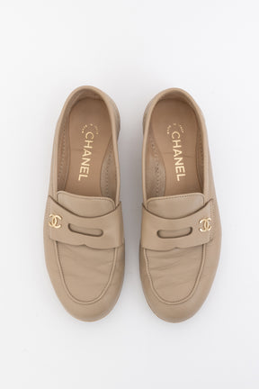 Leather Logo Loafers