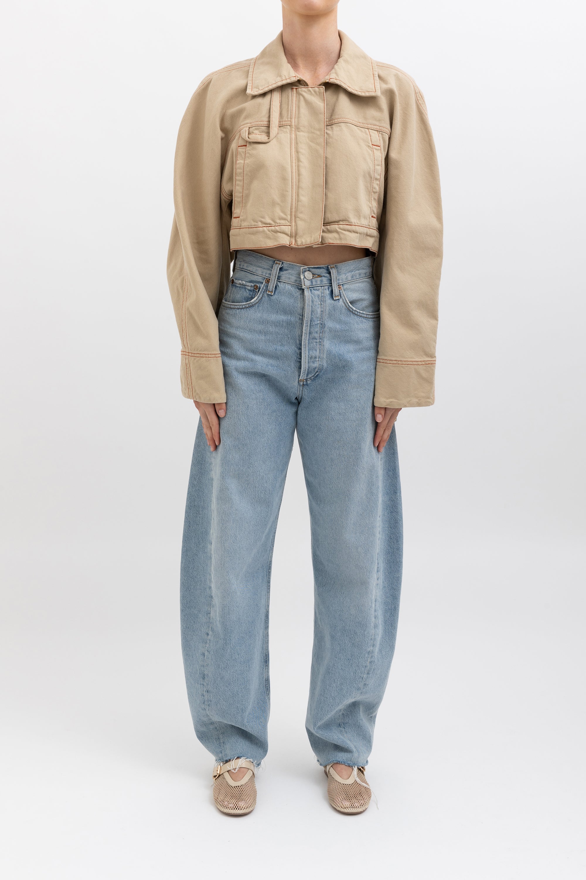 Meio Denim Cropped Jacket