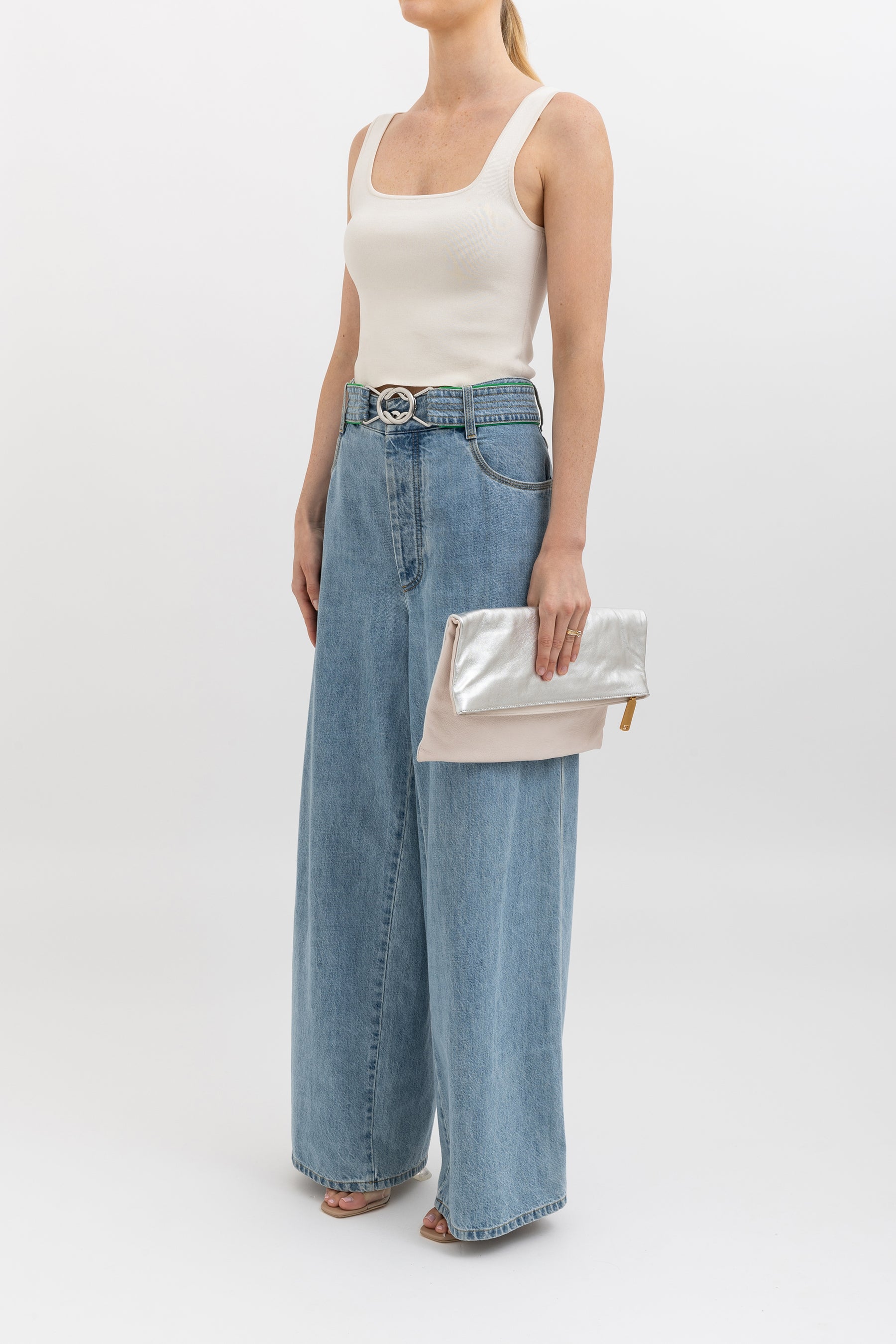 Belted Wide Leg Jeans