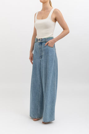 Belted Wide Leg Jeans