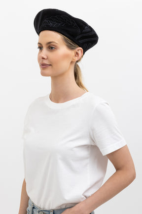 Saintonon Finesse Beret Hat In Black