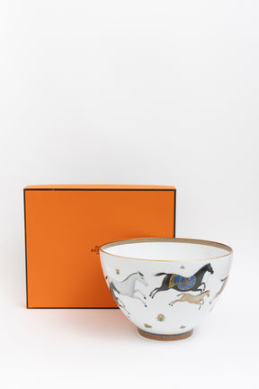 Hermès White Porcelain Cheval d’Orient punch bowl